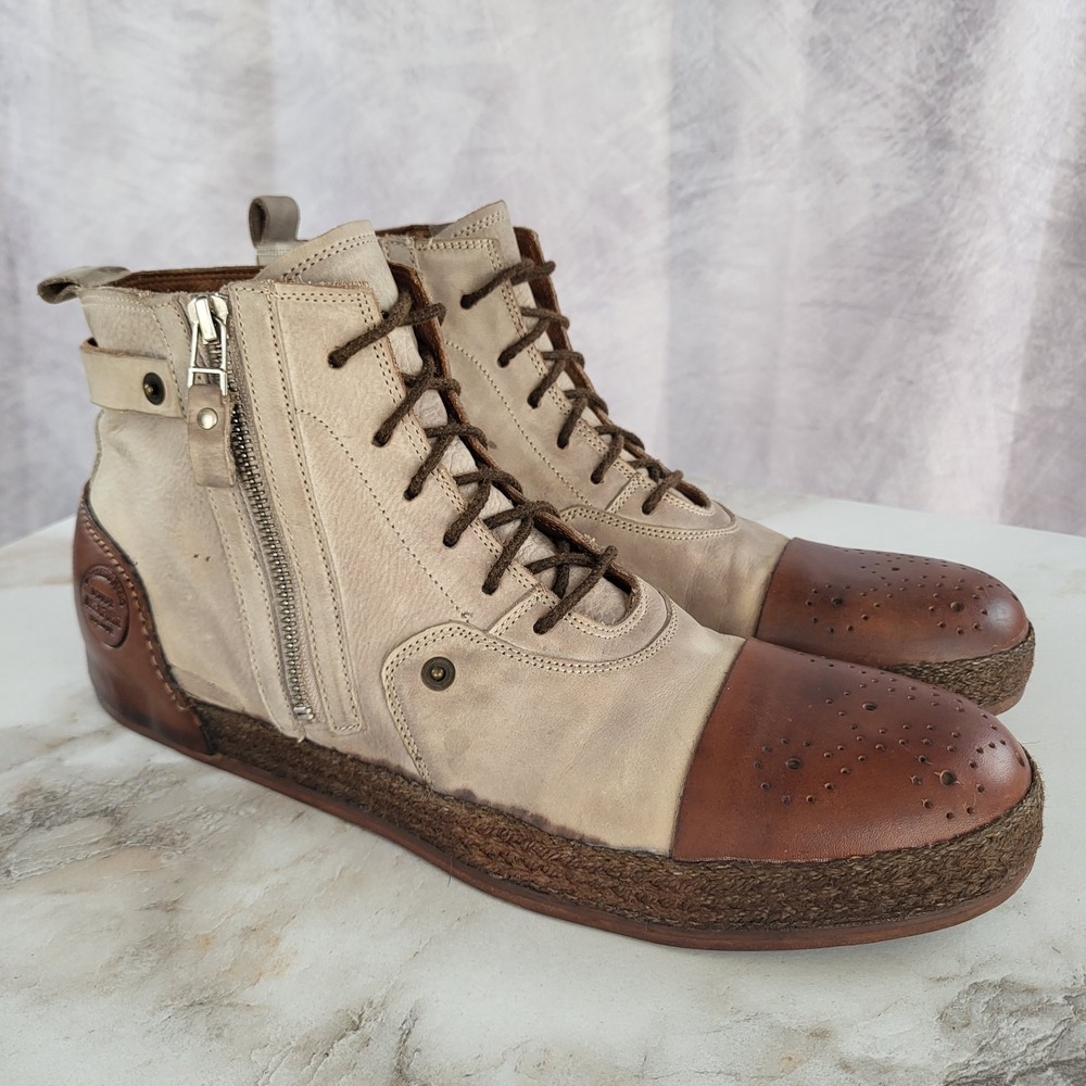Area Forte Zip Up Ankle Boots Brogue Cap Toe Size 45/12
